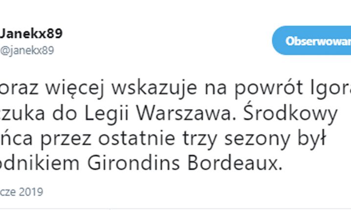 Igor Lewczuk może wrócić do Legii Warszawa!